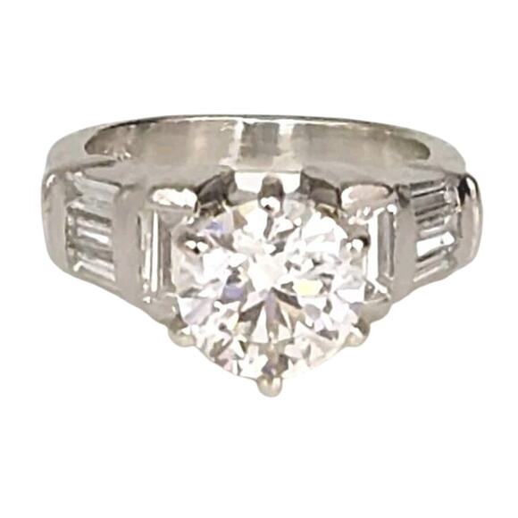 Platinum Lab Grown Round Diamond Solitaire Ring IGI Brilliant 2.01 Carat Vs2 - Picture 1 of 8